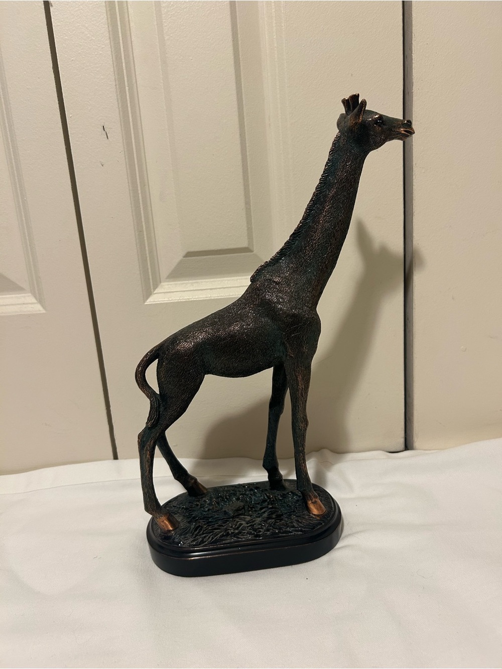 Vintage antique 13.5" Tall Brass Giraffe Figurine Detailed Aged Coloring